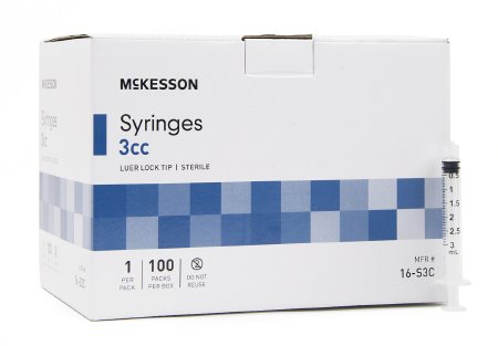 McKesson Luer Lock Syringe w/o Safety 3mL - 16-S3C