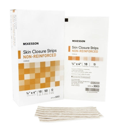 Skin Closure Strip McKesson 1/4 X 4 Inch Nonwoven Material Reinforced Strip White - 3009