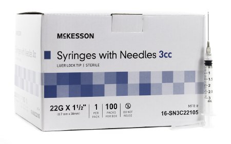 Substitute For McKesson Syringe w/ Detachable Hypodermic Needle w/o Safety