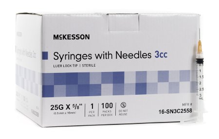 Substitute For McKesson Syringe w/ Detachable Hypodermic Needle w/o Safety