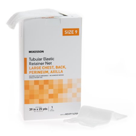 Elastic Net Retainer Dressing McKesson Tubular Elastic 7-1/2 Inch X 25 Yard (19.1 cm X 22.9 m) Size 2 White Small Hand / X-Small Arm / Leg / Foot NonS