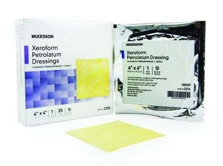 Xeroform Petrolatum Impregnated Dressing McKesson Square 4 X 4 Inch Sterile - 2206