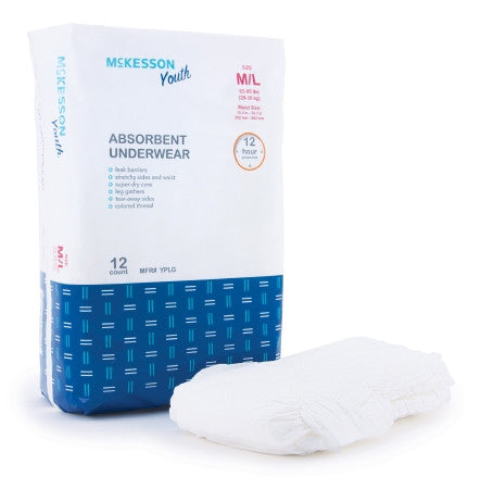 McKesson Youth Disposable Underwear 12 hr. Protection - YP