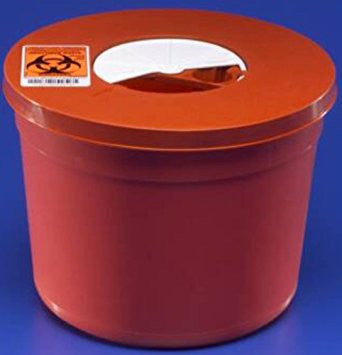 Sharps Container SharpSafety™ Red Base 6-3/4 H X 8-3/4 D Inch Vertical Entry 1.25 Gallon - 8950SA
