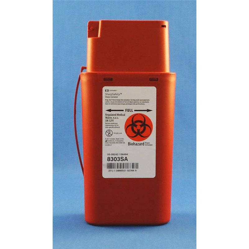 Pocket Shuttle Sharps Container SharpSafety™ Red Base 8-3/4 H X 2-1/2 D X 4-1/2 W Inch Vertical Entry 0.25 Gallon - 8303SA