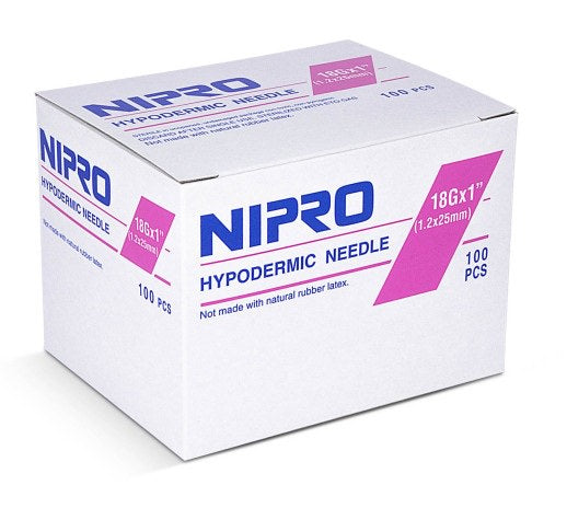 Nipro Hypodermic Needles 18G x 1" - AH+1825