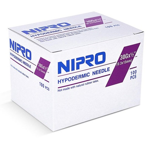 Nipro Hypodermic Needles 30G x 1/2" - AH+3013