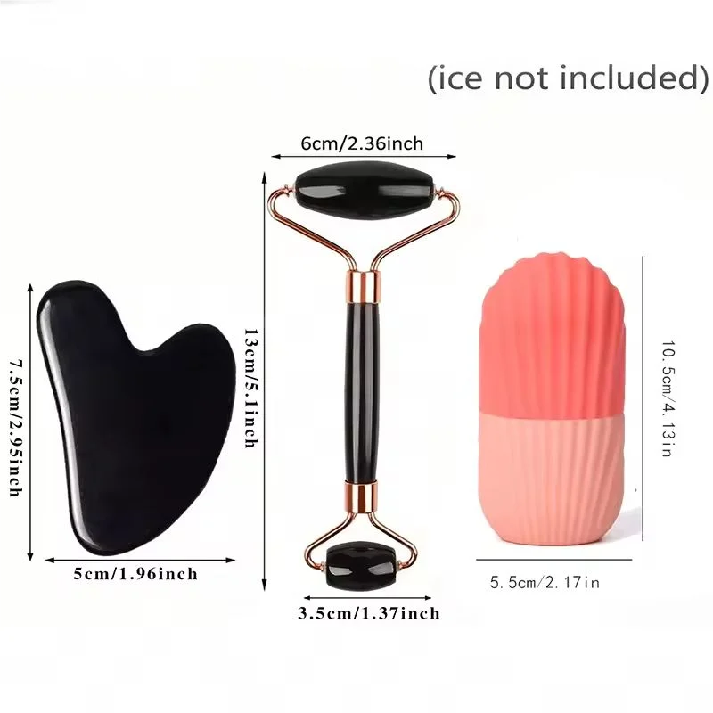 1/2/3pcs Ice Face Roller Facial Skincare Ice Roller Set,Facial Roller GuaSha FaceTool Set,Face Massage Roller Lifting Contouring.