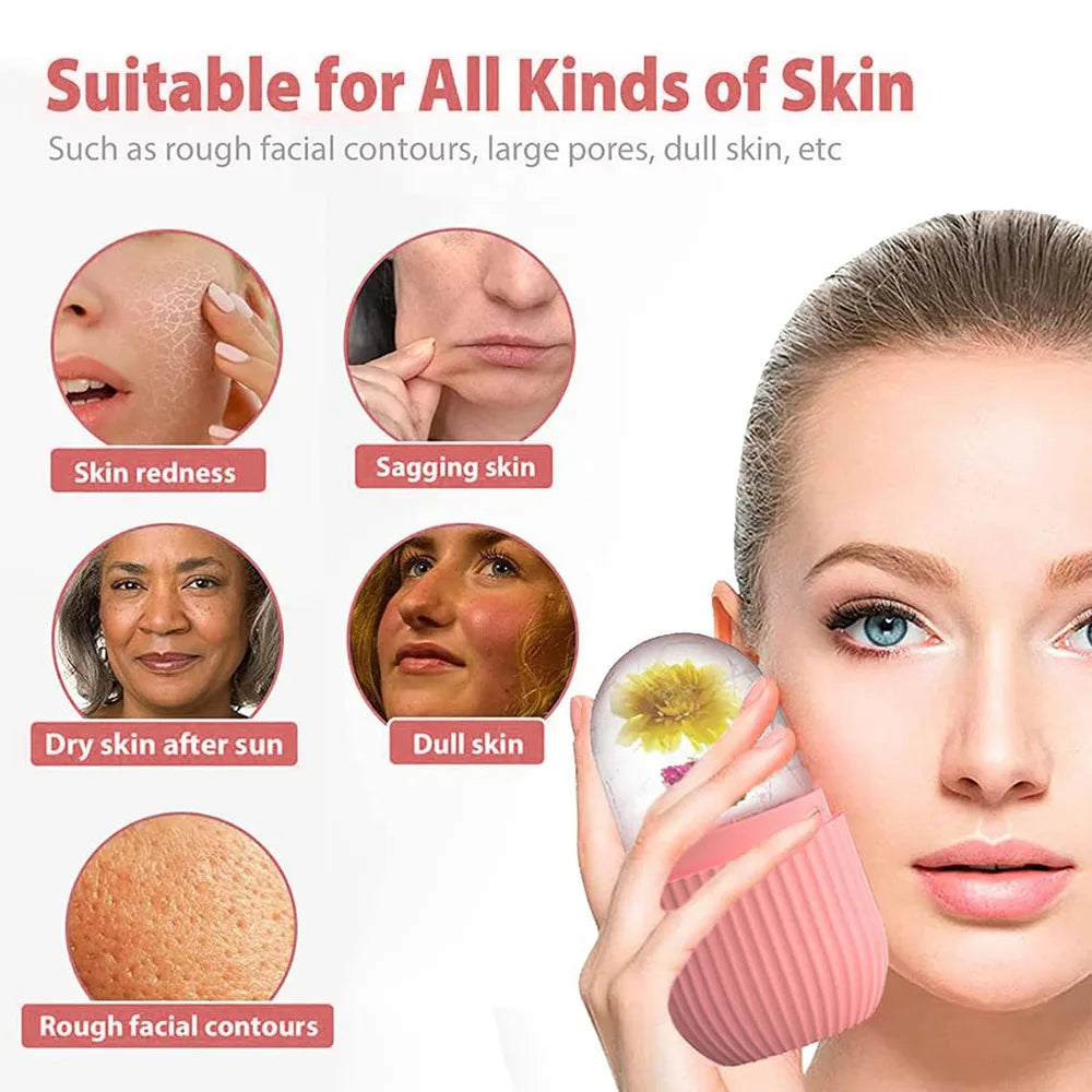 1/2/3pcs Ice Face Roller Facial Skincare Ice Roller Set,Facial Roller GuaSha FaceTool Set,Face Massage Roller Lifting Contouring.