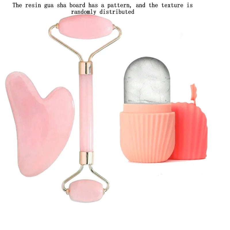 1/2/3pcs Ice Face Roller Facial Skincare Ice Roller Set,Facial Roller GuaSha FaceTool Set,Face Massage Roller Lifting Contouring.