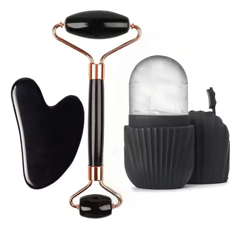 1/2/3pcs Ice Face Roller Facial Skincare Ice Roller Set,Facial Roller GuaSha FaceTool Set,Face Massage Roller Lifting Contouring.