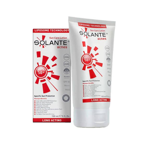 Solante Acnes Sunscreen Lotion SPF50+ - Non-Comedogenic, Hypoallergenic, Water-Resistant Protection for Acne-Prone Skin