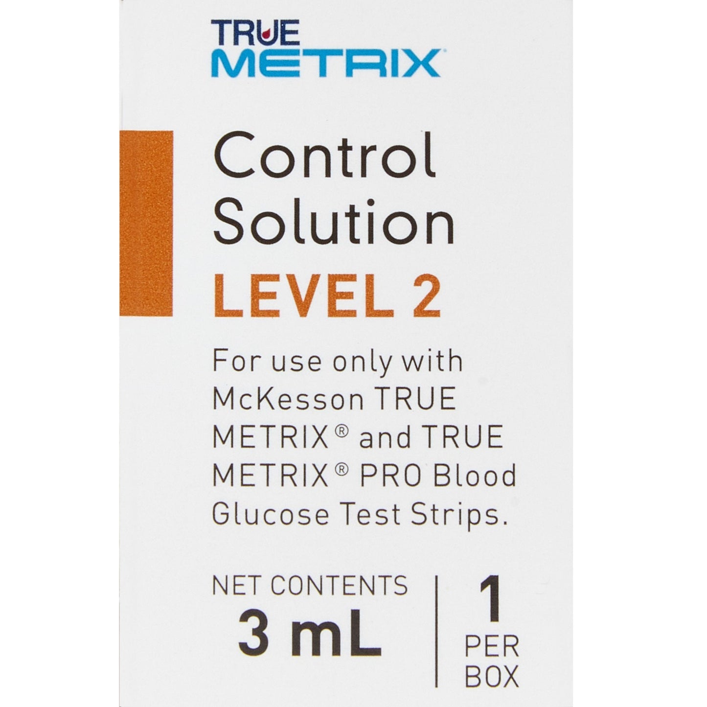 McKesson True Metrix Blood Glucose Testing, Control Solution, 3 mL, Level 2 06-R5051-2