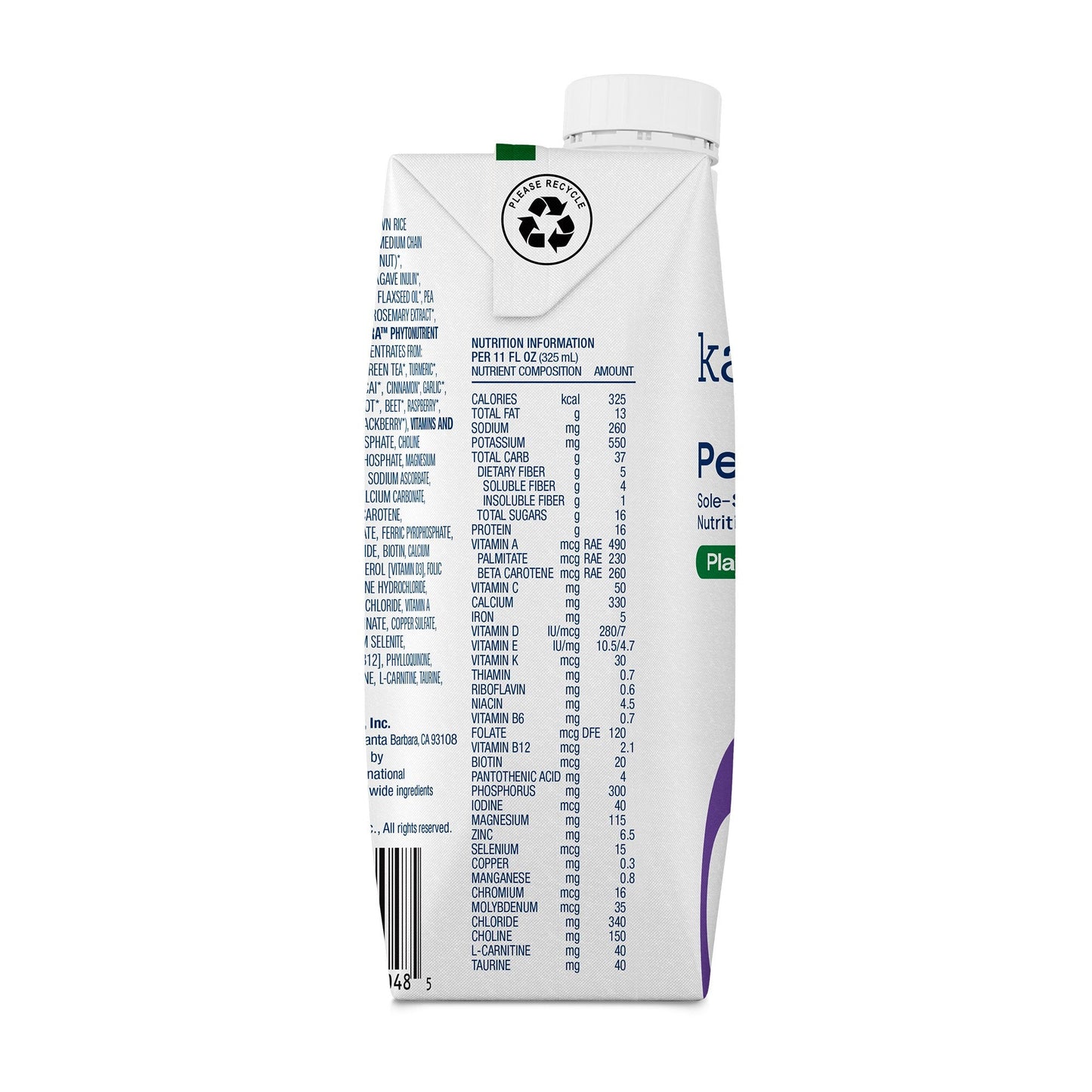 Kate Farms® Peptide 1.0 Sole-Source Nutrition Formula, 11-ounce carton 811112030492