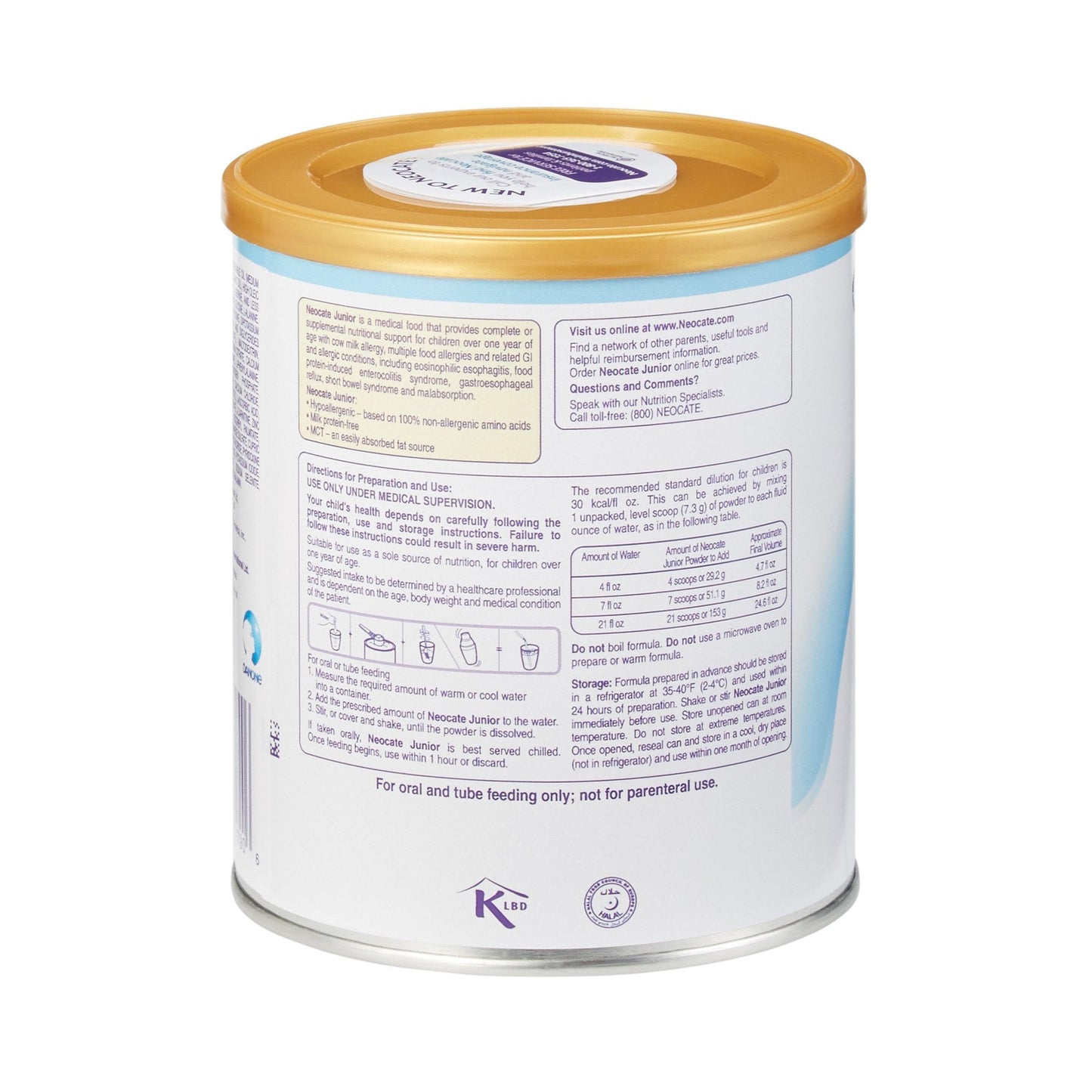 Neocate® Junior Amino Acid–Based Powdered Formula, 14.1-ounce can 127048