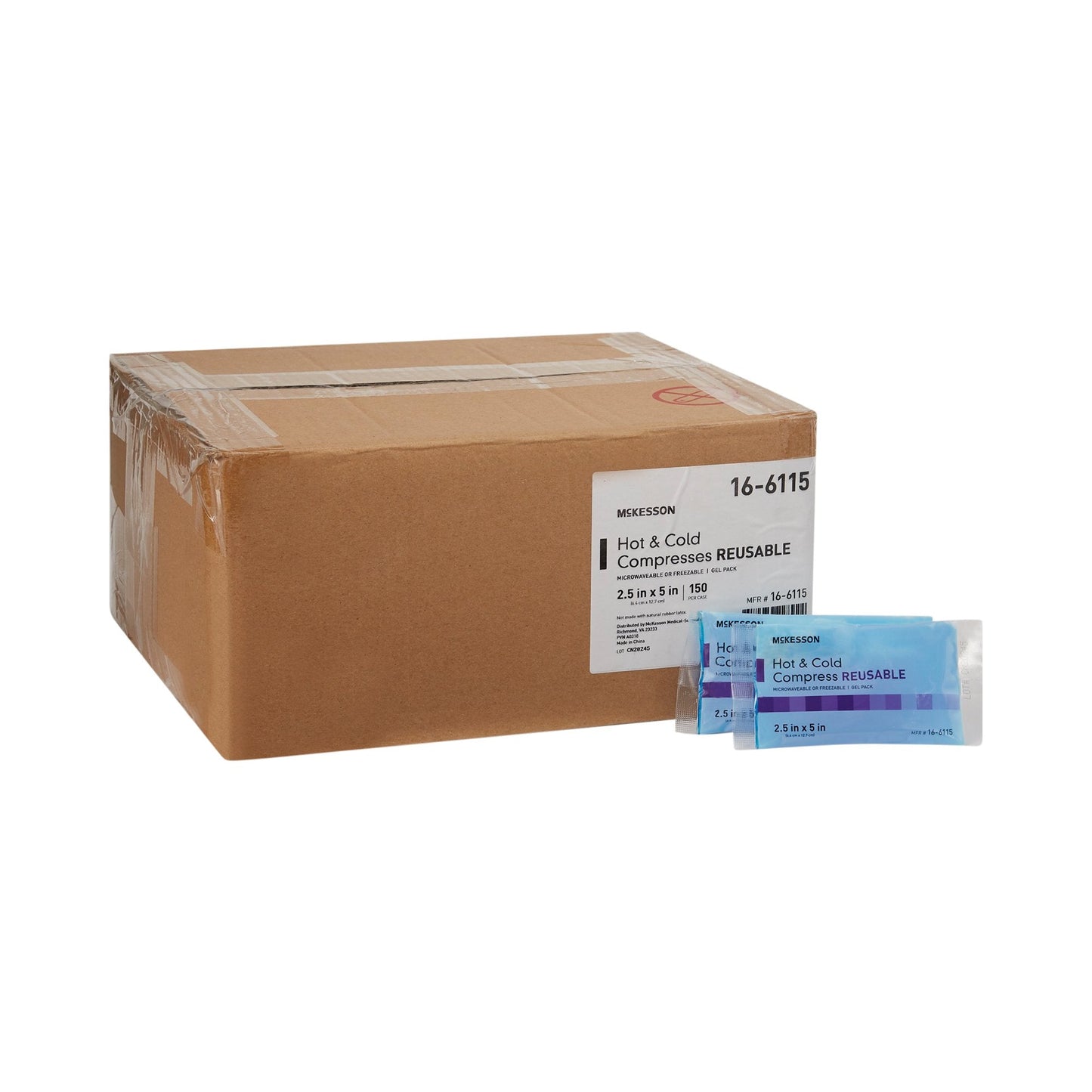 McKesson Cold and Hot Compress Pack, Reusable, 2-1/2 x 5 Inch 16-6115