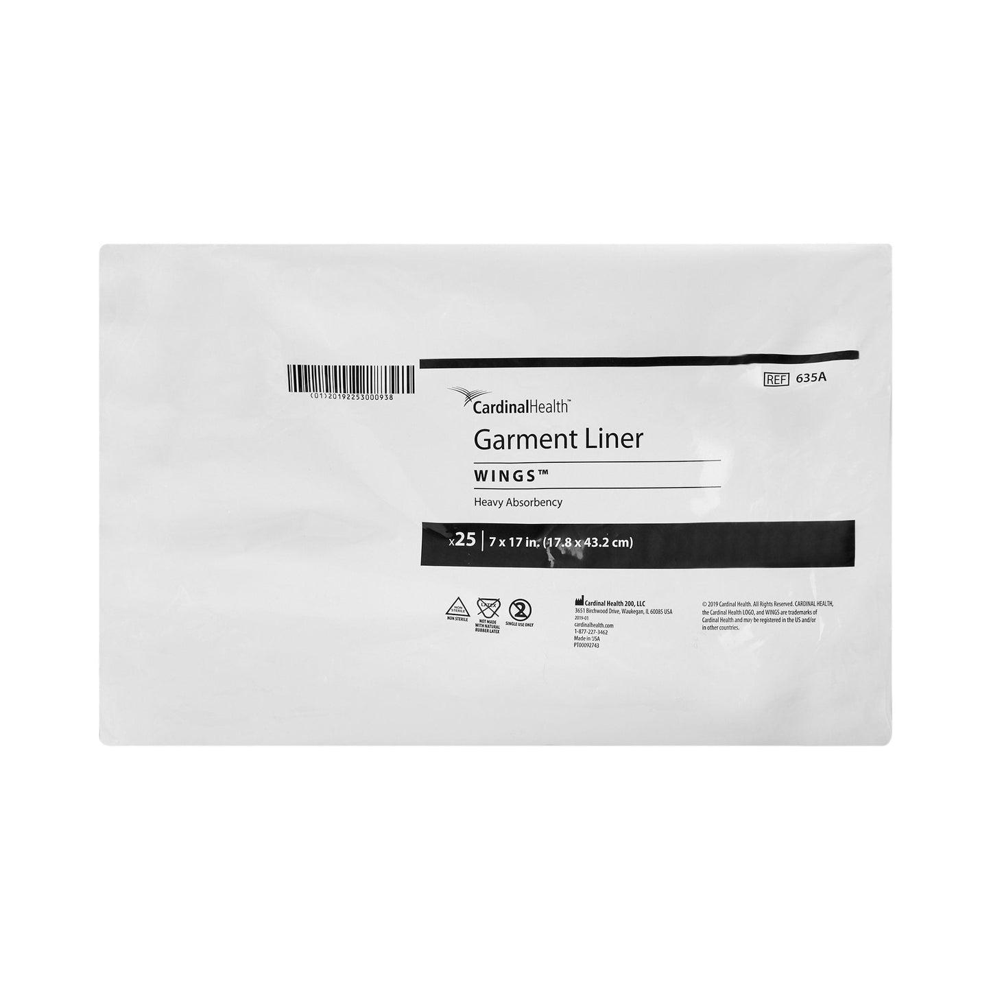 Simplicity Incontinence Liner, Polymer Core, One Size Fits Most Adults, Unisex 635A