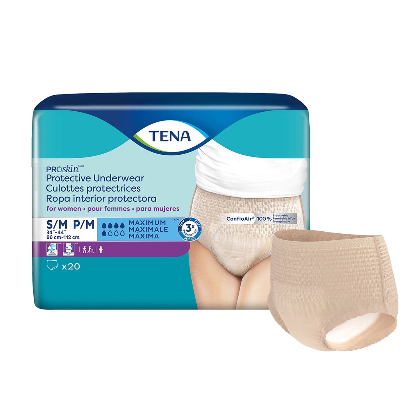 Tena® ProSkin™ Maximum Absorbent Underwear for Women, Small / Medium 73020