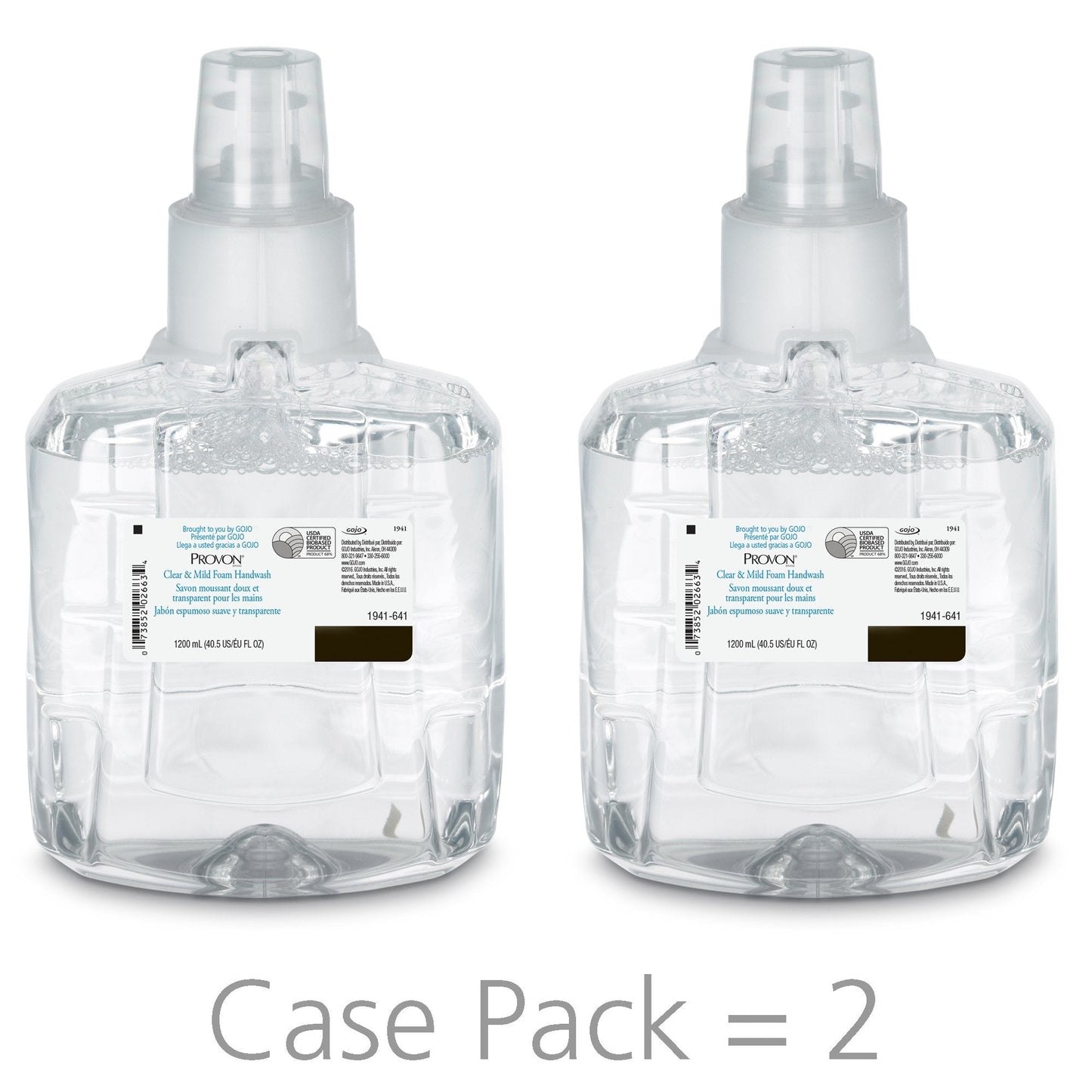 Provon® Clear and Mild Foam Handwash, 1200 mL Dispenser Refill Bottle, Unscented 1941-02