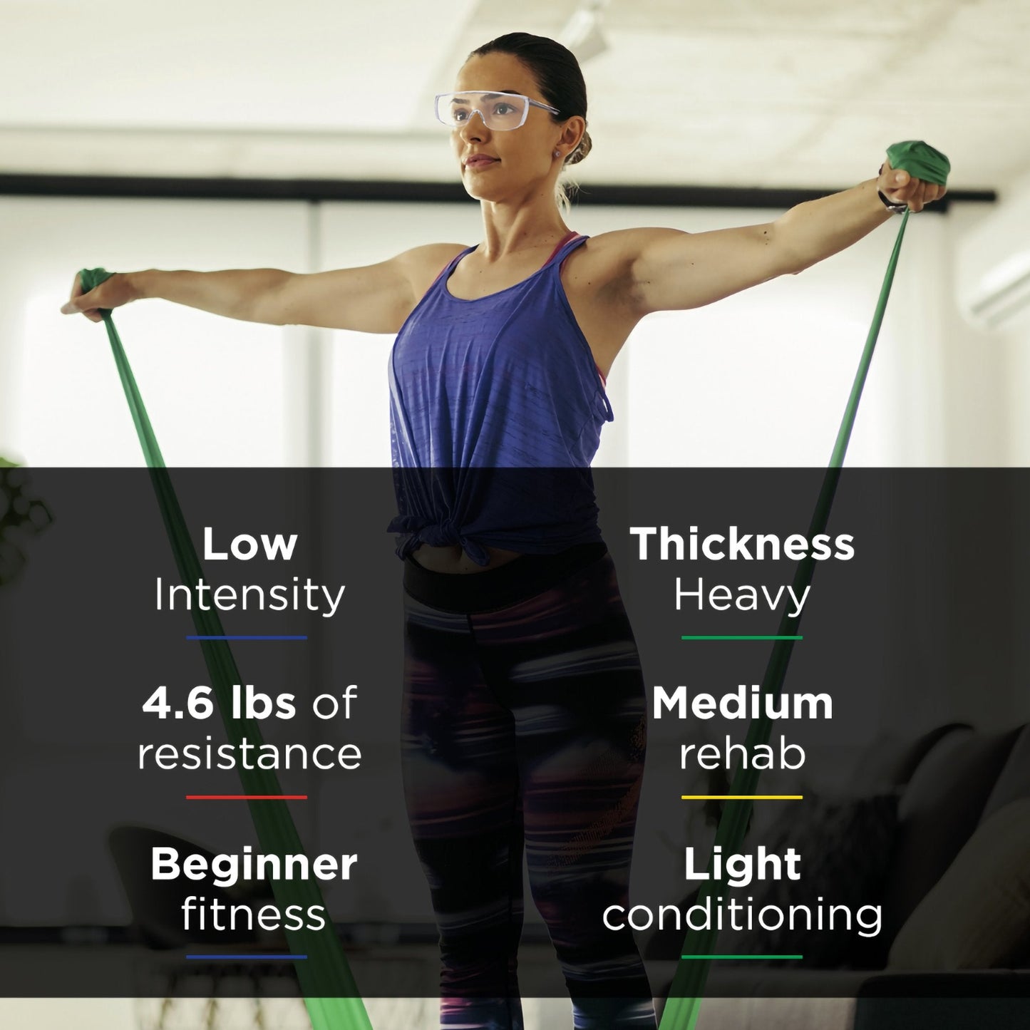 TheraBand® Exercise Resistance Band, Green, 4 Inch x 25 Yard, Heavy Resistance 81234764