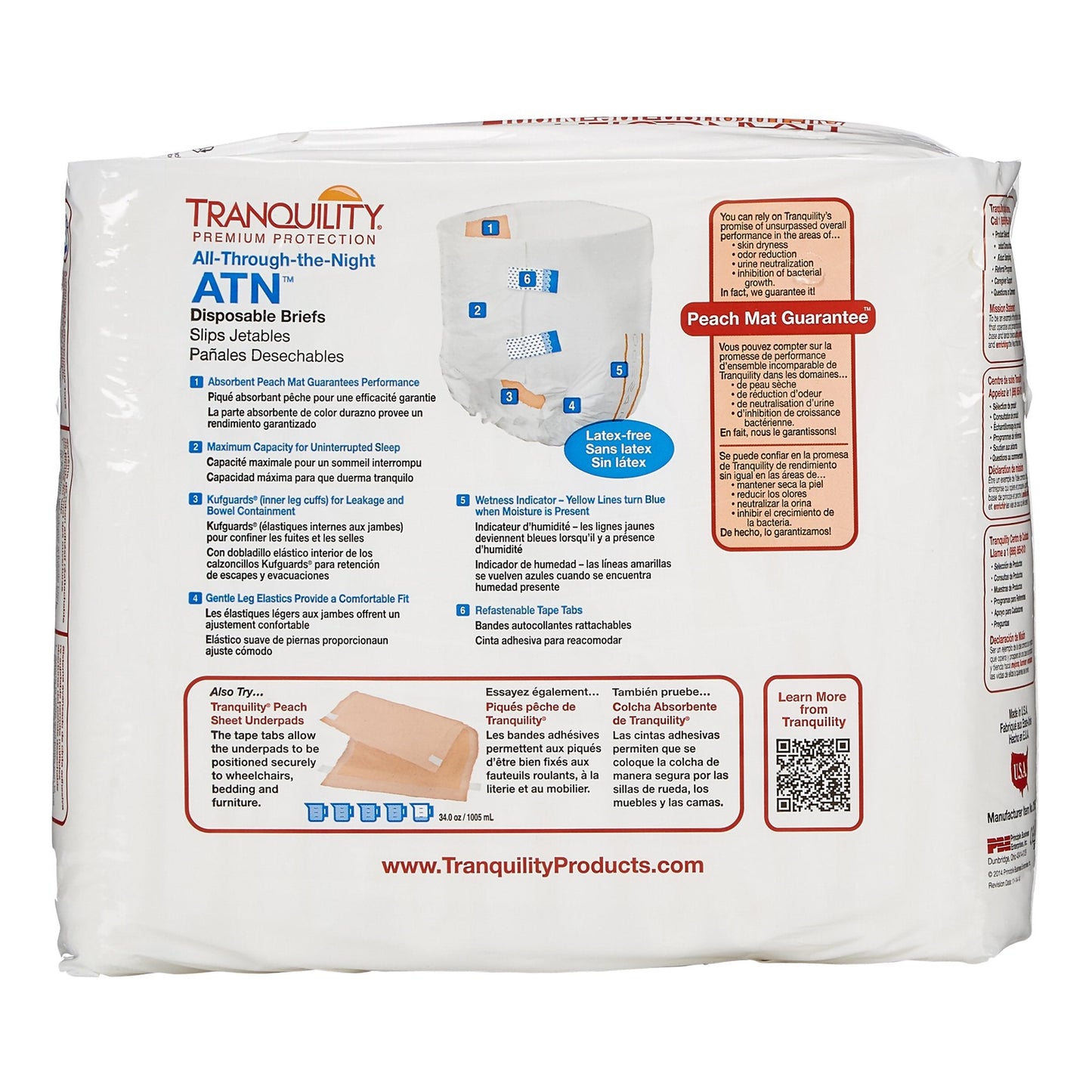Tranquility® ATN Maximum Protection Incontinence Brief, Medium 2185