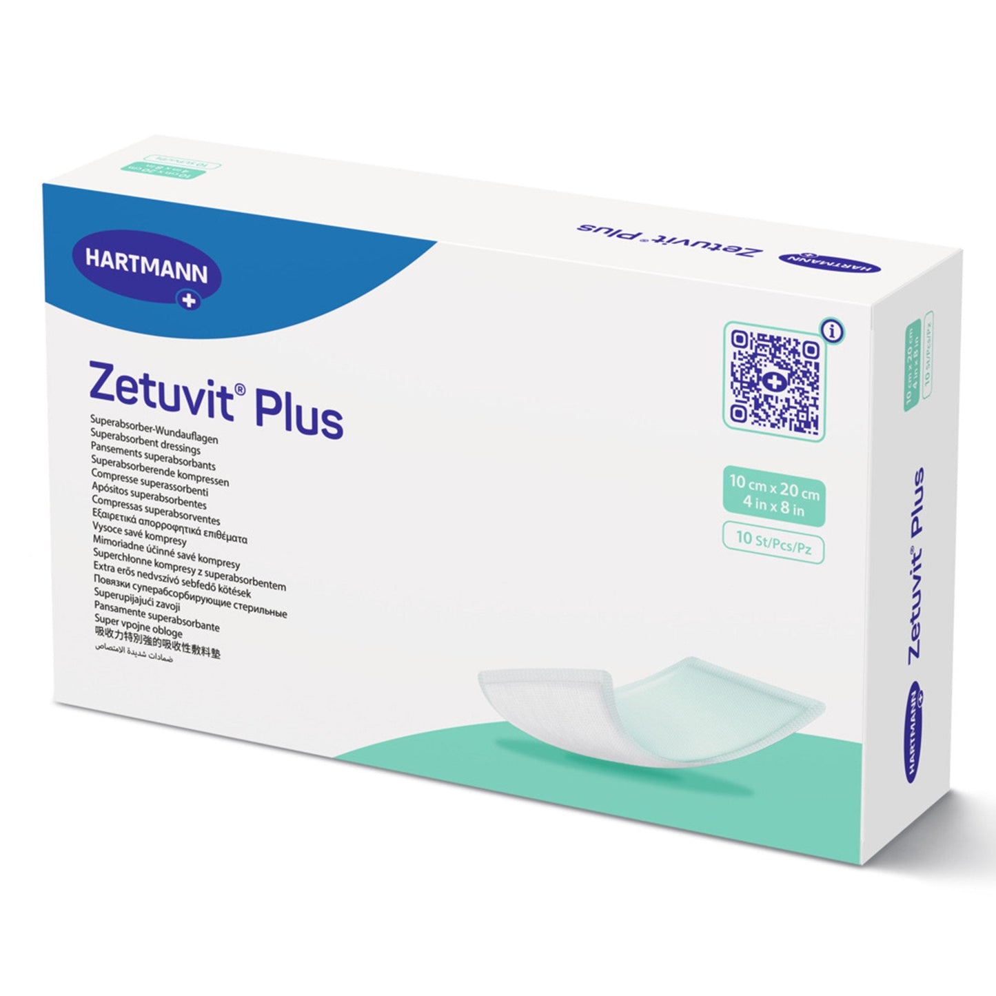 Zetuvit® Plus Sterile Superabsorbent Dressing, 4 x 8 Inch 413111