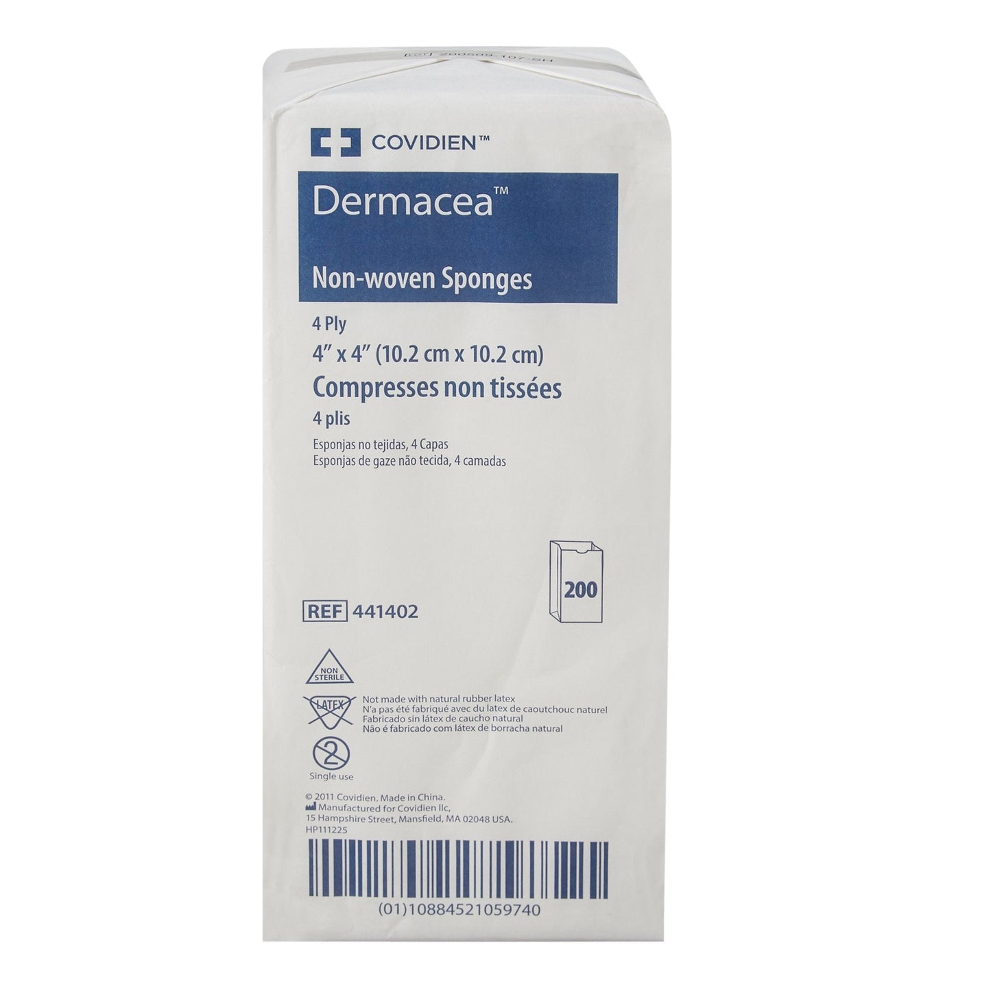 Dermacea™ Nonwoven Sponge, 4 x 4 Inch, 4-Ply 441402