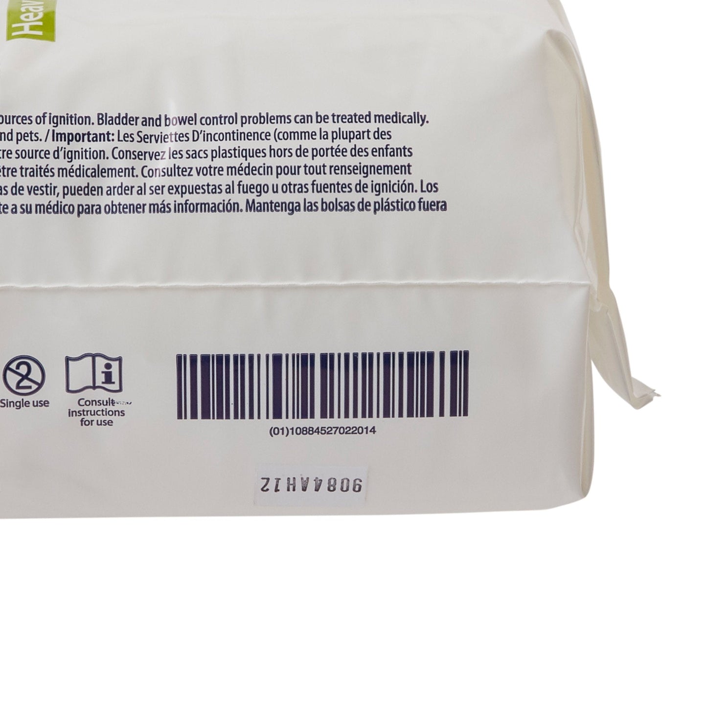 Sure Care™ Bladder Control Pads, Heavy Absorbency, 4 x 12.5 Inch 1140A