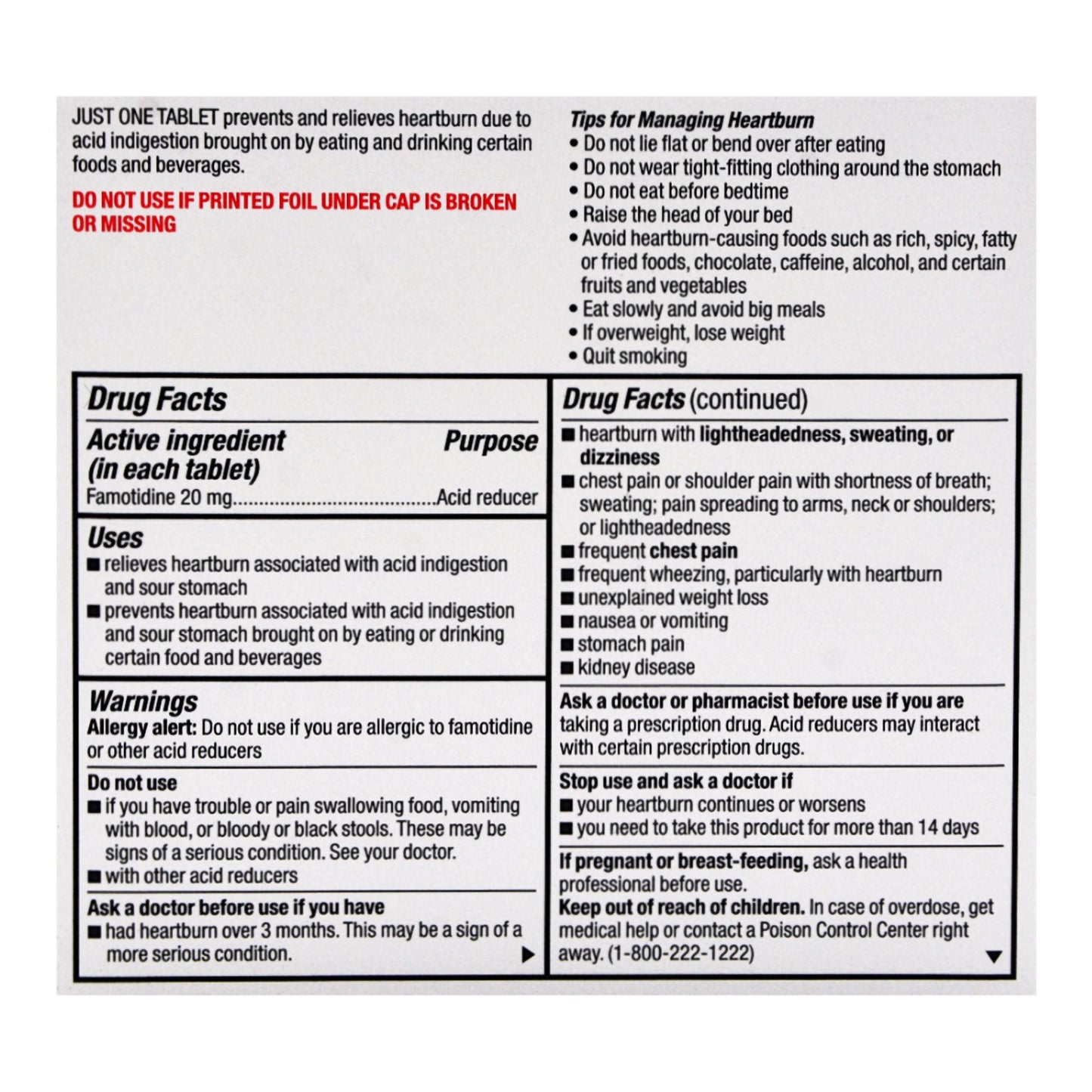 Major® Famotidine Antacid, Maximum Strength 00904578051