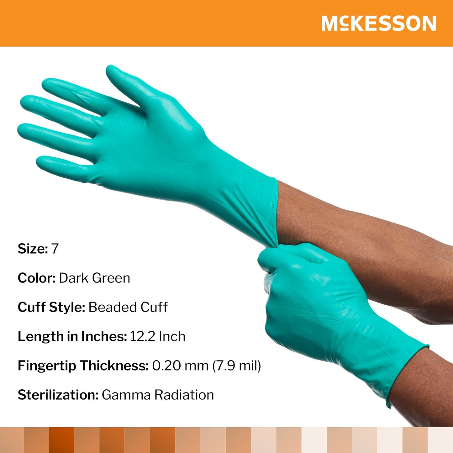 McKesson Perry® Performance Plus Polychloroprene Surgical Glove, Size 7, Green 20-2570N