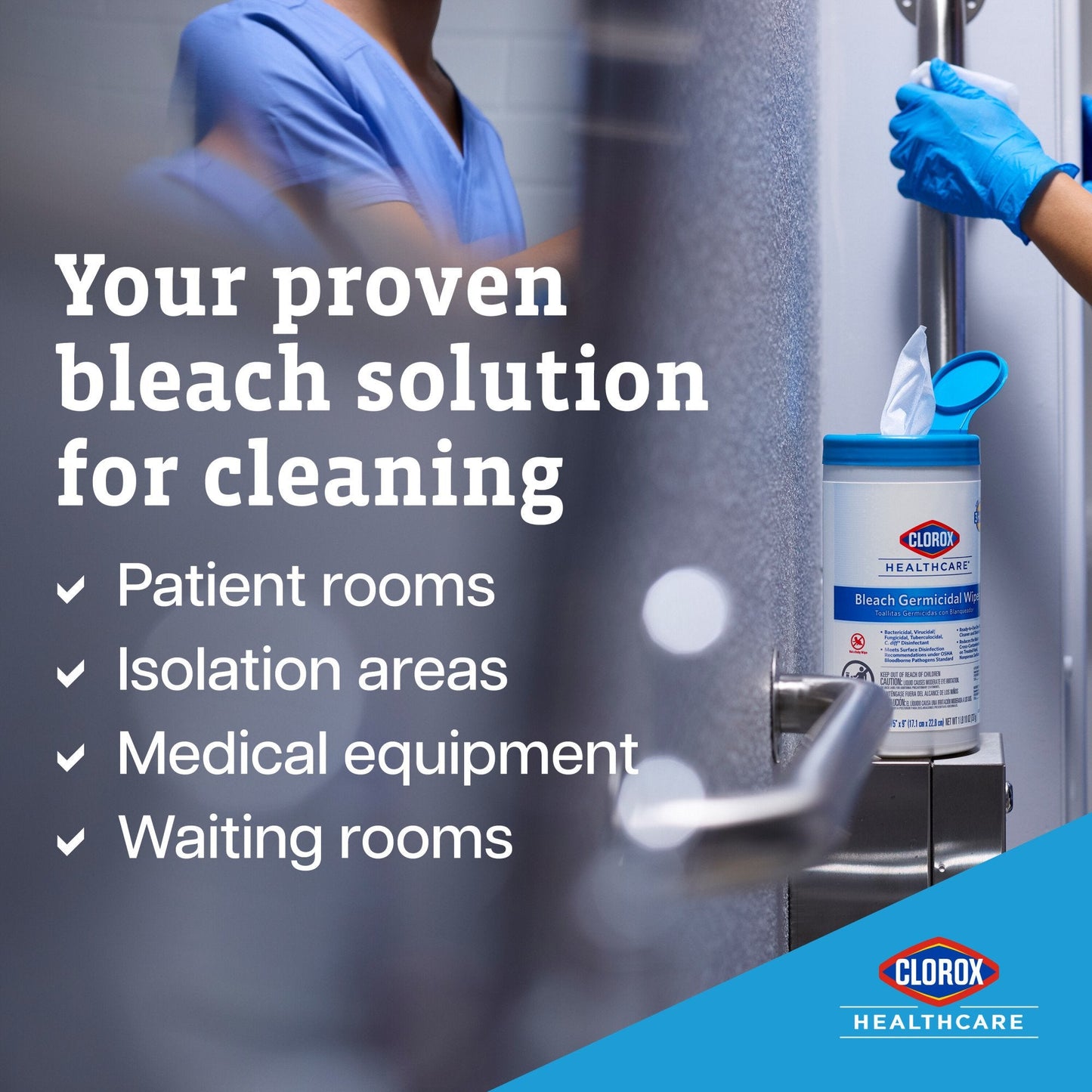 Clorox Healthcare® Bleach Germicidal Wipes, Canister, 150 ct. 30577