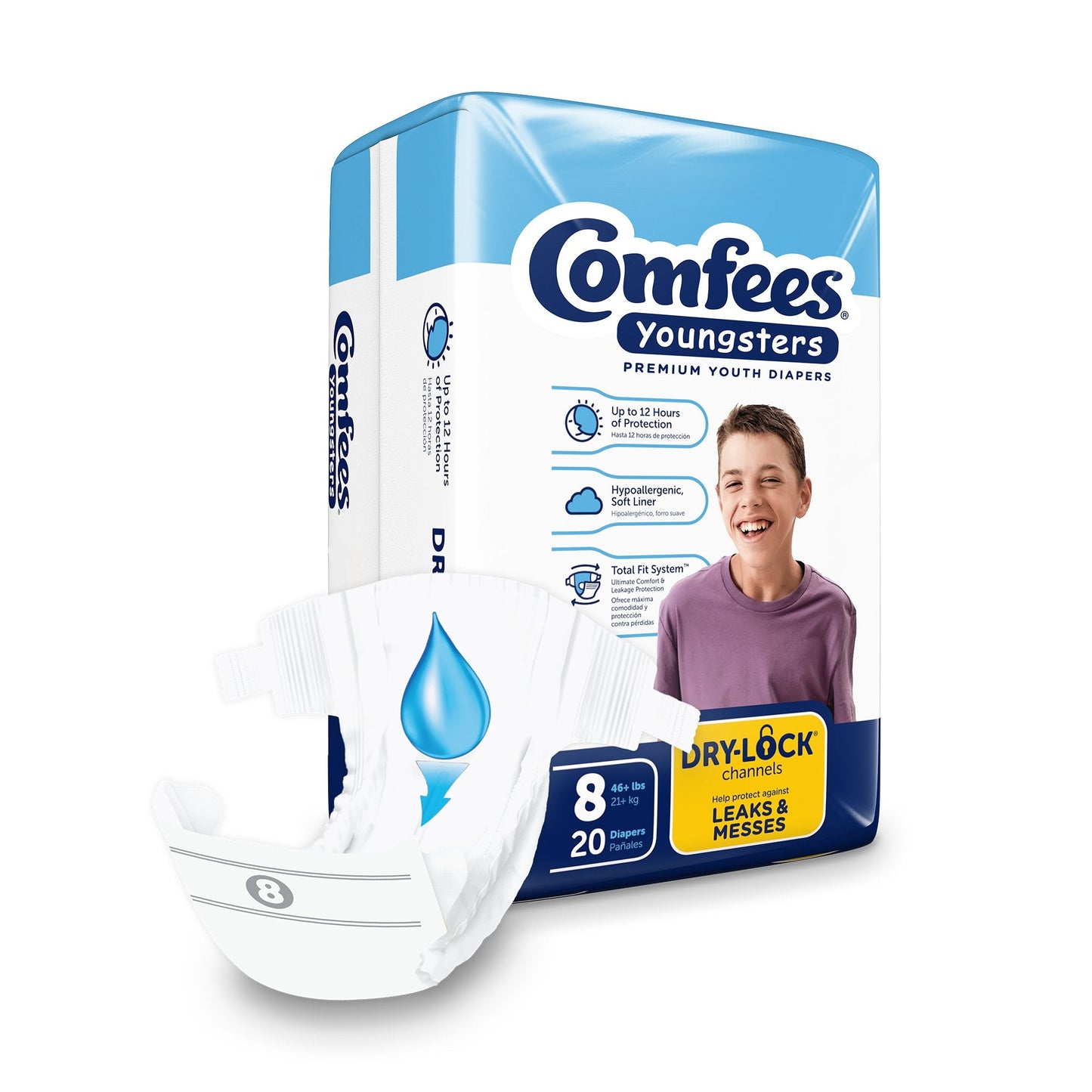 Comfees® Youngsters Premium Youth Diapers, Size 8 CMF-8