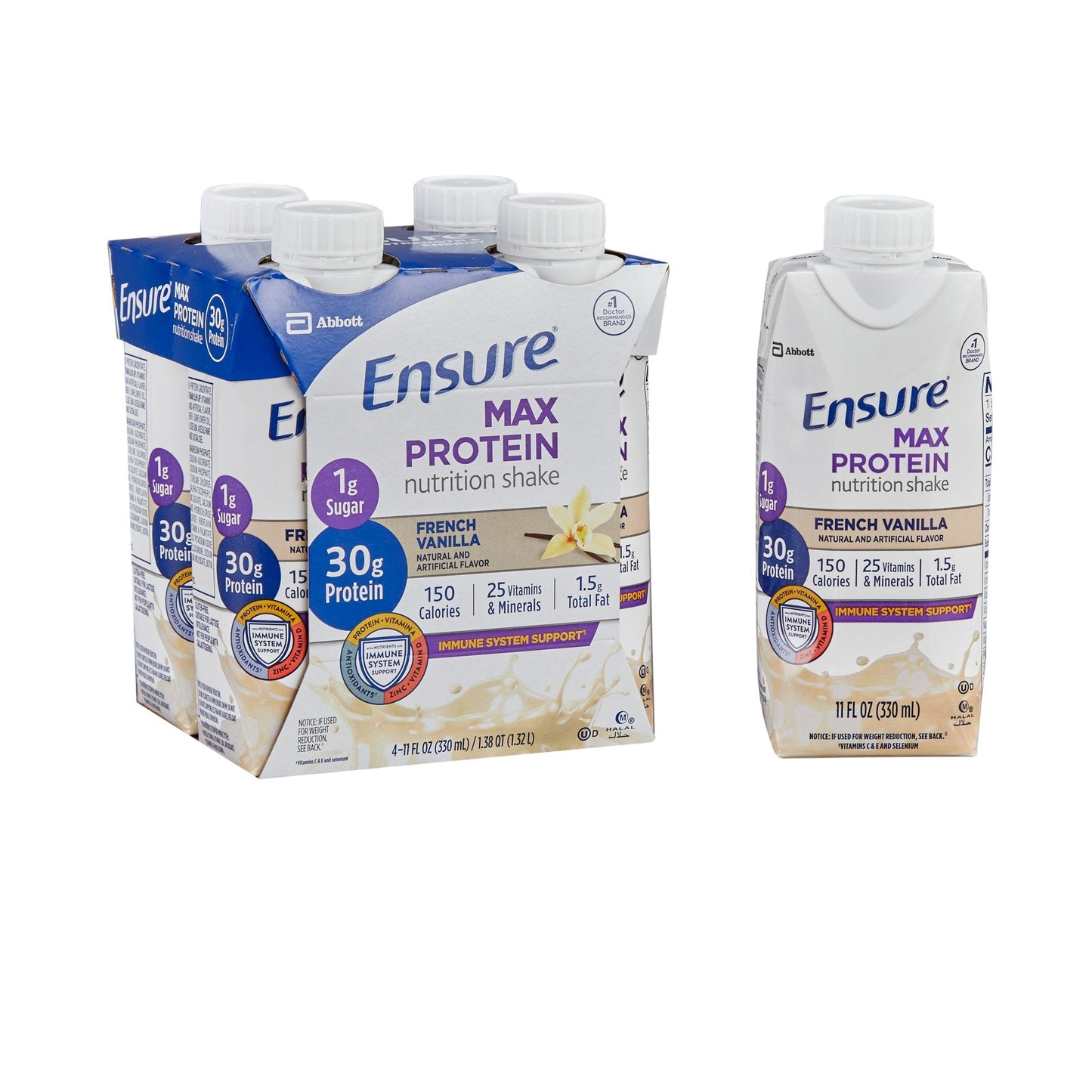 Ensure® Max Protein Nutrition Shake, Vanilla, 11-ounce carton 67165