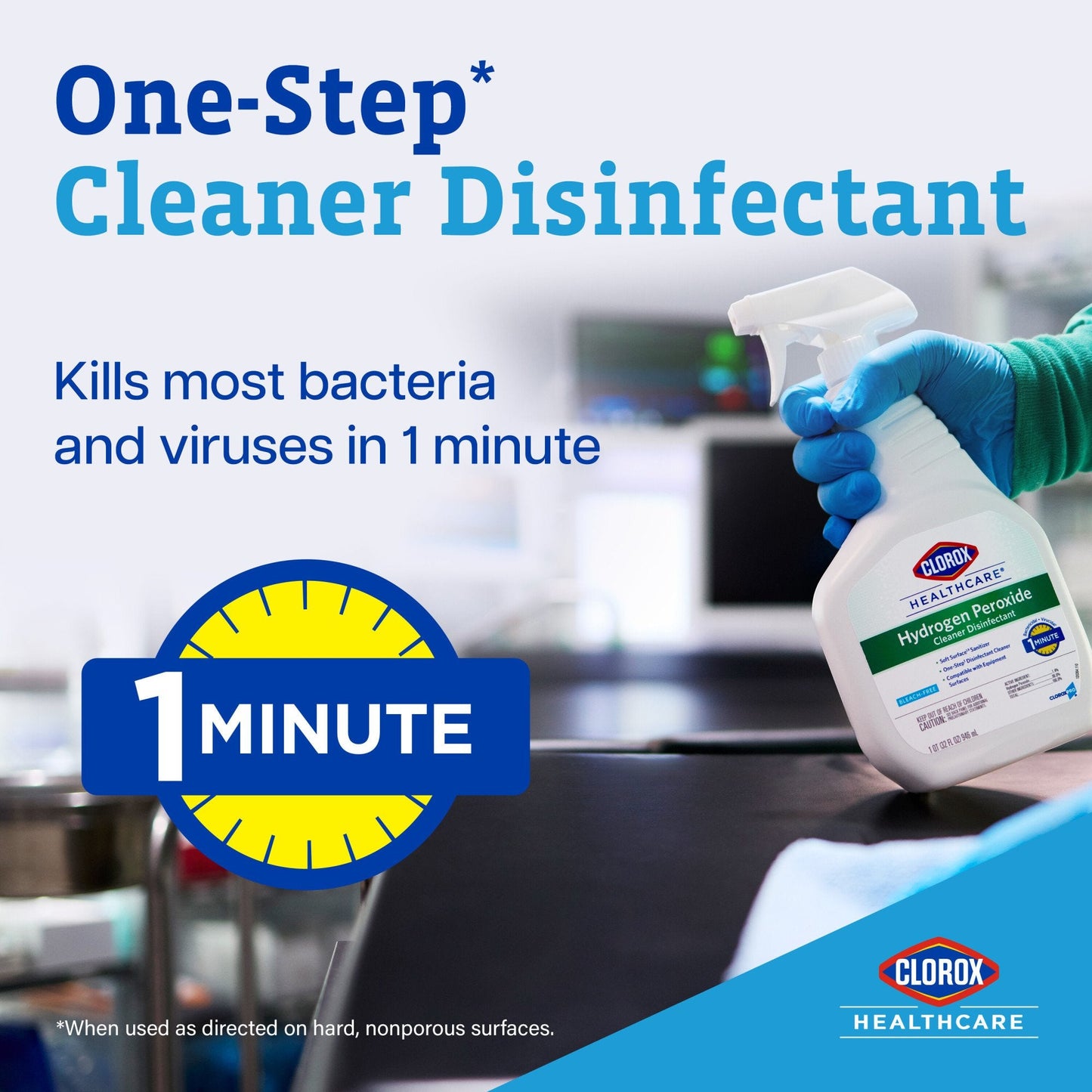 Clorox Healthcare® Hydrogen Peroxide Cleaner Disinfectant, Spray Bottle, 32 oz. 30828