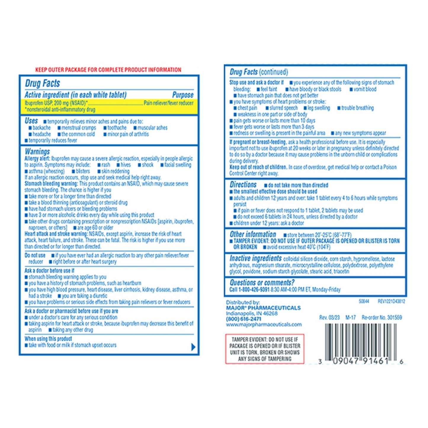 Major® Ibuprofen Pain Relief 00904791461