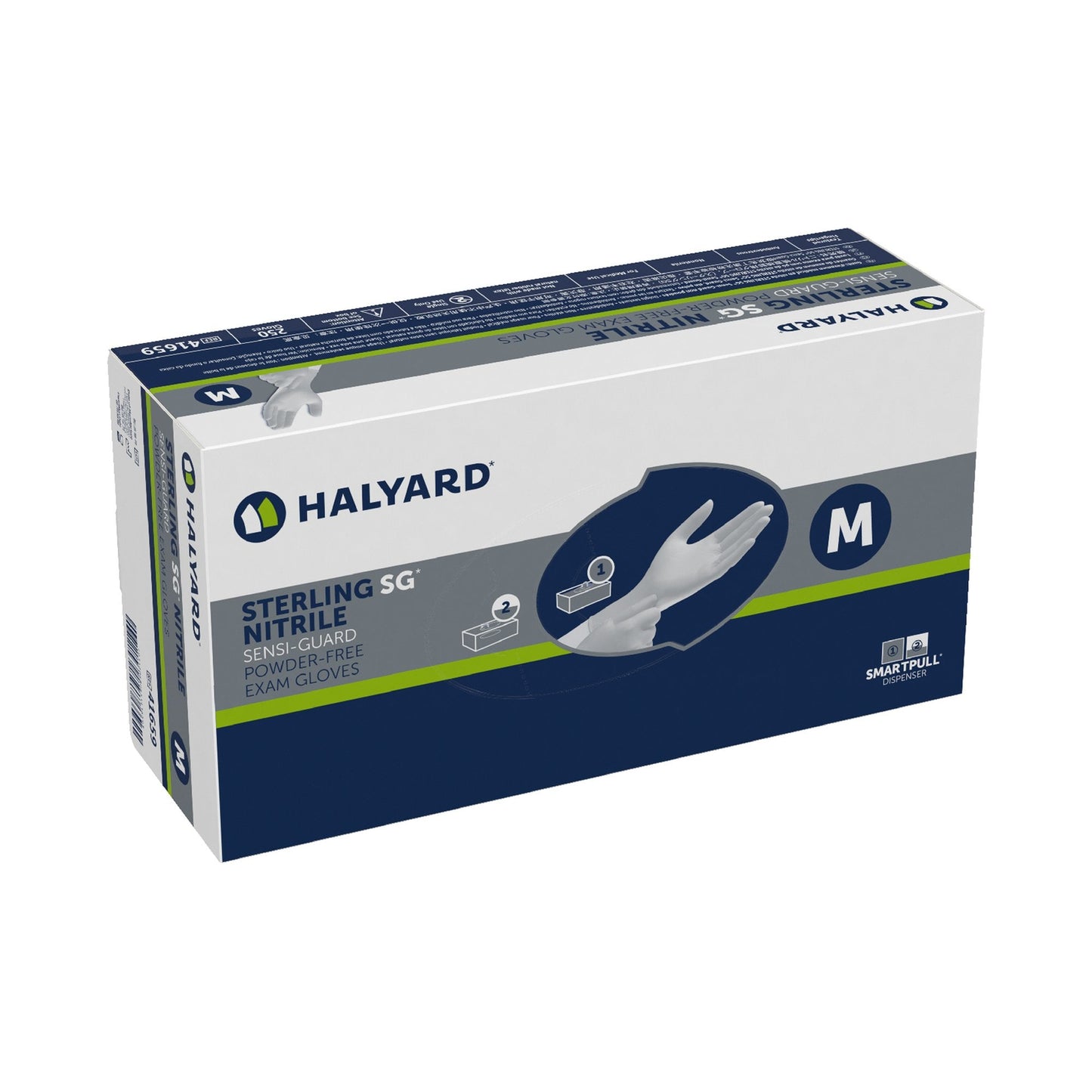 Sterling SG® Nitrile Exam Glove, Medium, Silver 41659