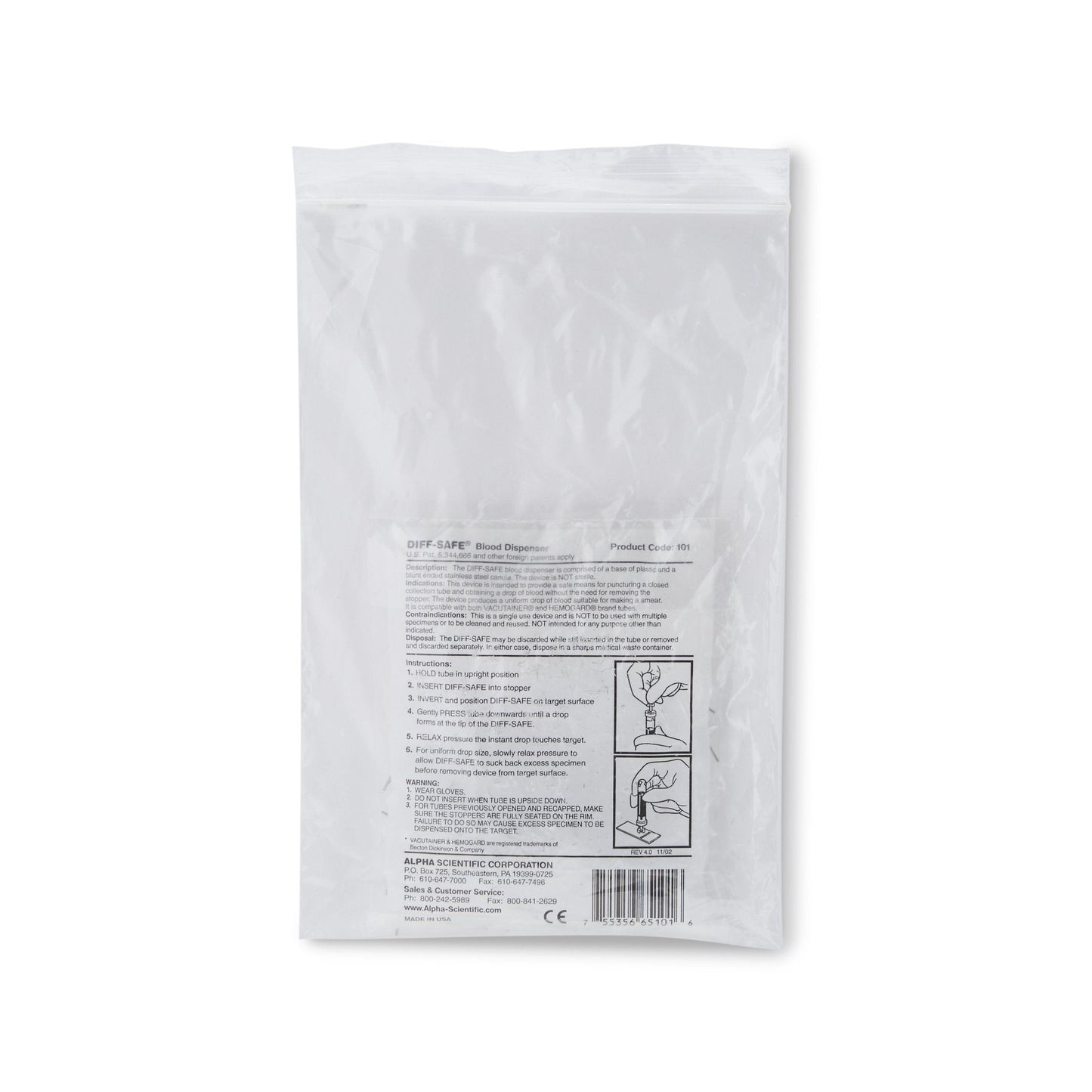 Diff-Safe® Blood Dispenser for Blood Smears 101