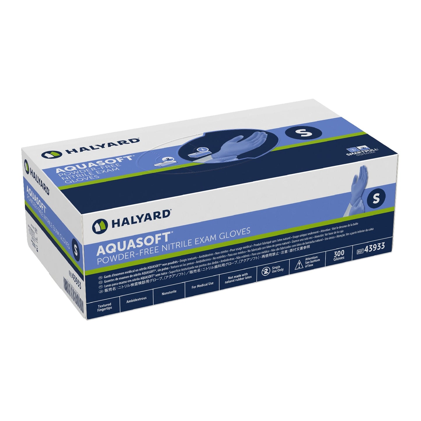 Aquasoft® Nitrile Exam Glove, Small, Blue 43933