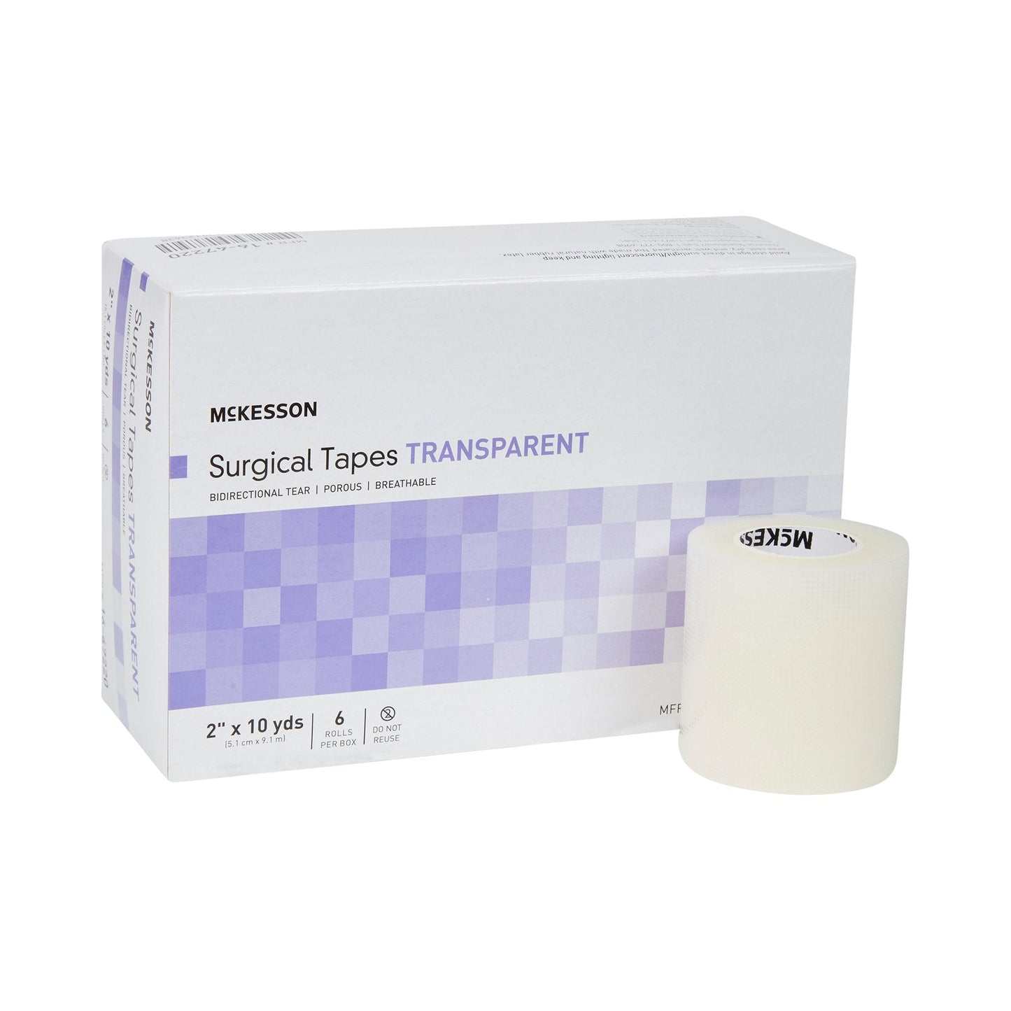 McKesson Plastic Medical Tape, 2 Inch x 10 Yard, Transparent 16-47220