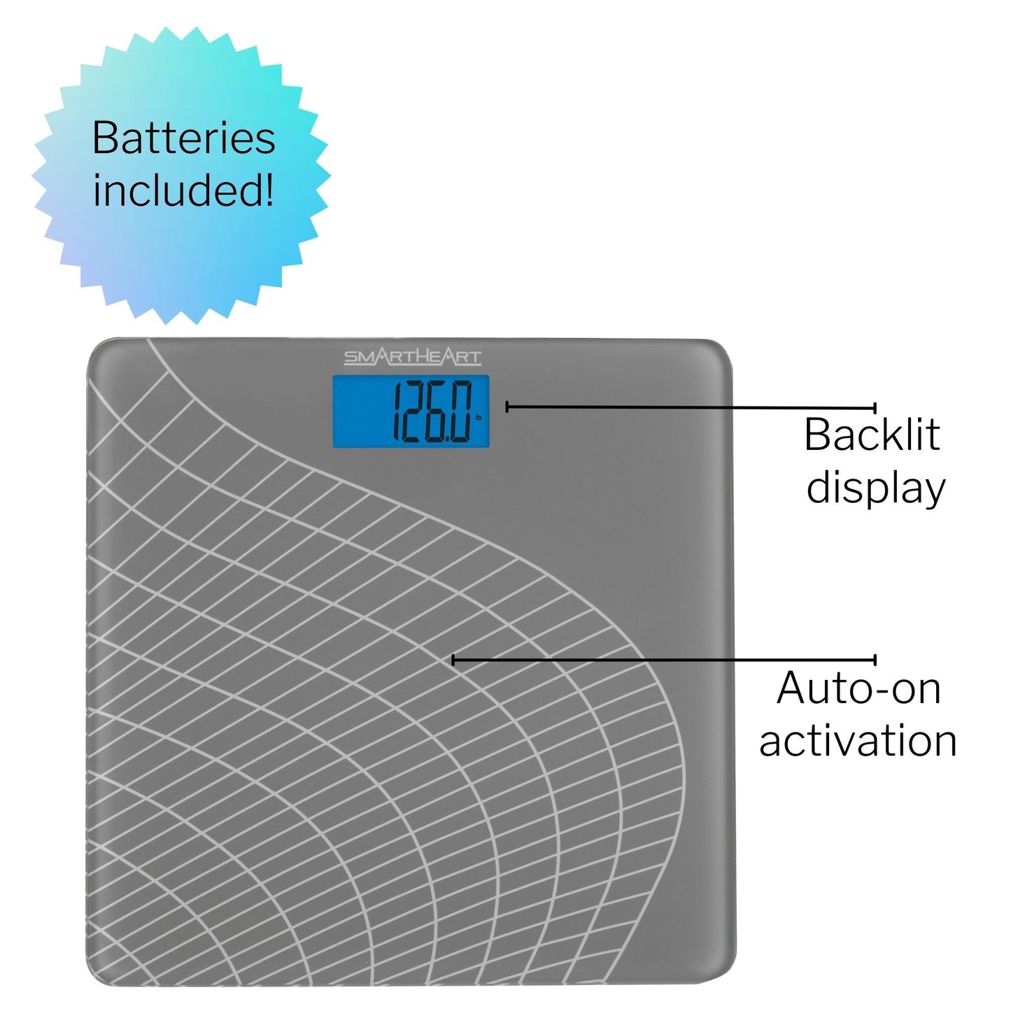 SmartHeart Talking Scale, Digital Bathroom Scale, 438 lbs Capacity 19-103
