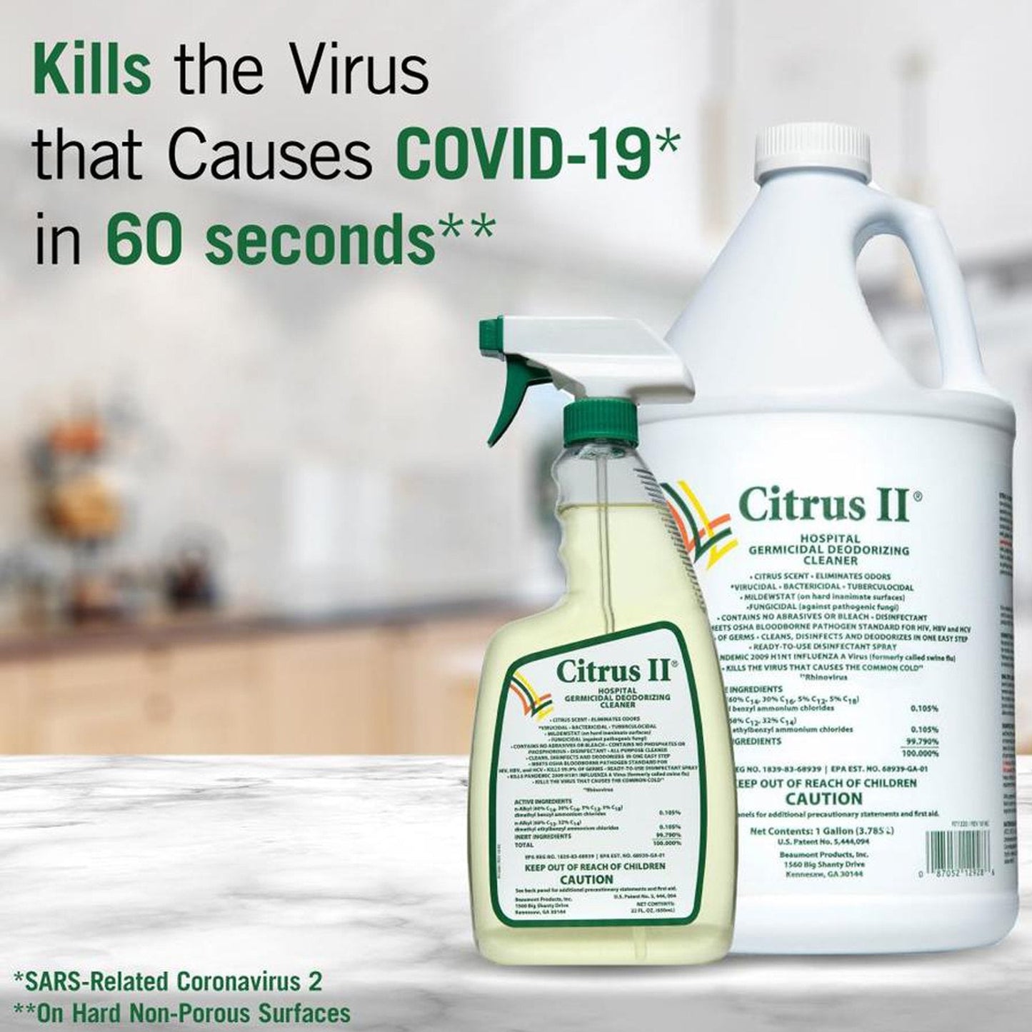 Citrus II® Hospiral Germicidal Deodorizing Cleaner, 22 oz. Spray Bottle 633712927