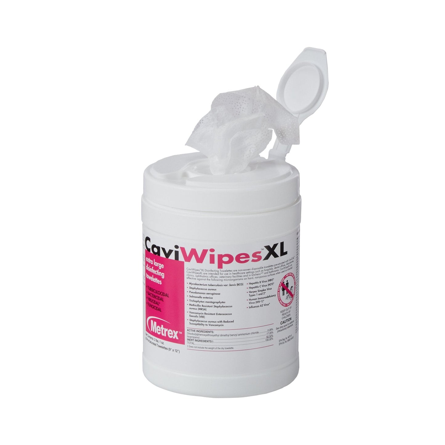 Metrex CaviWipes Surface Disinfectant Alcohol-Based Wipes, 9 x 12 Inch 13-1150
