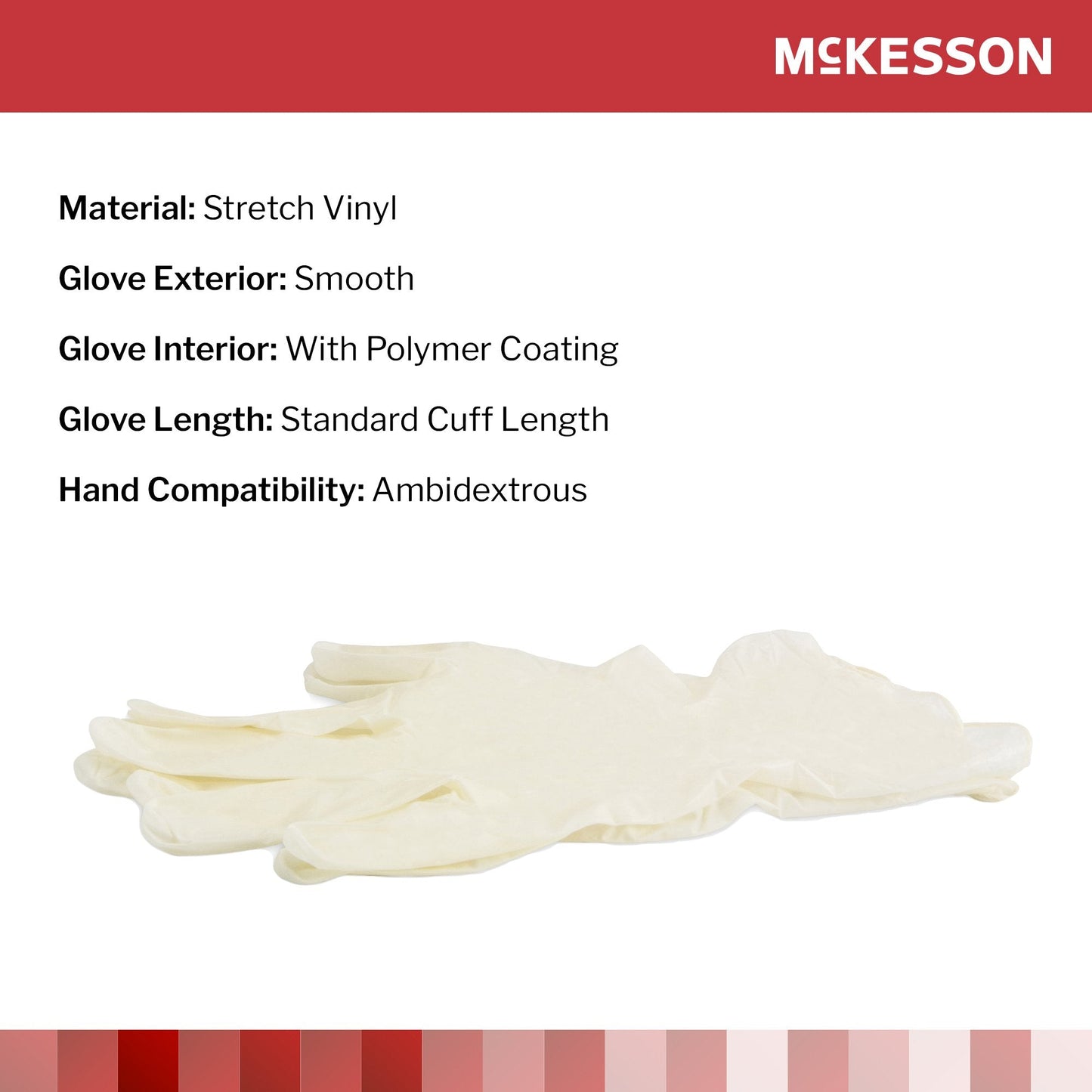 McKesson Stretch Vinyl Exam Glove, Extra Large, Ivory 14-820