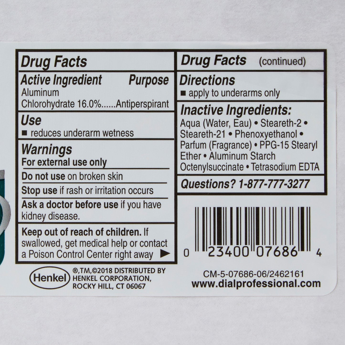 Dial® Antiperspirant / Deodorant, 1.5 oz Roll-On DIA07686