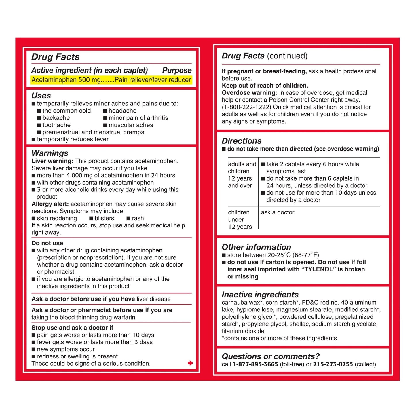 Tylenol® Extra Strength Caplets 304490900
