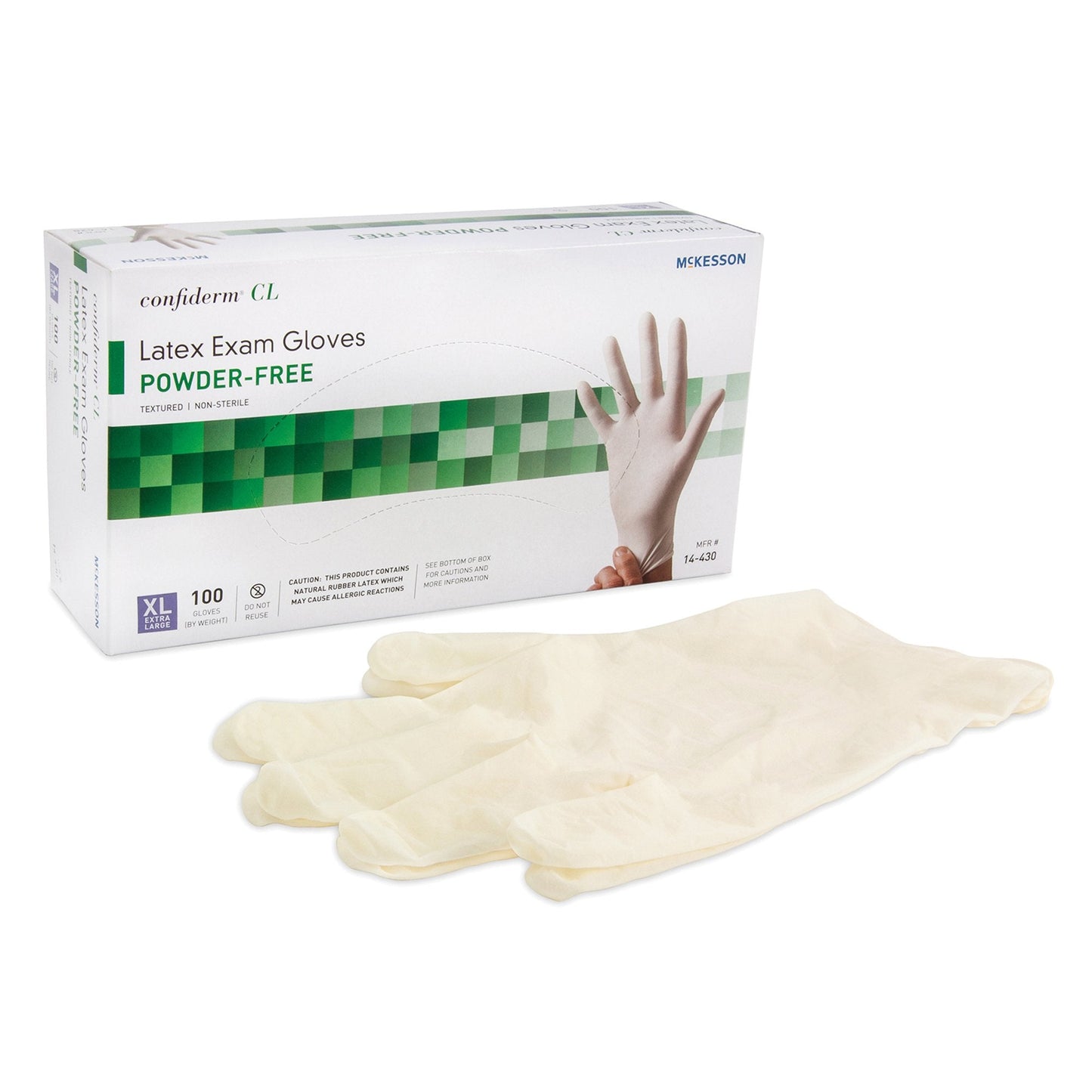 McKesson Confiderm® CL Latex Exam Glove, Extra Large, Ivory 14-430
