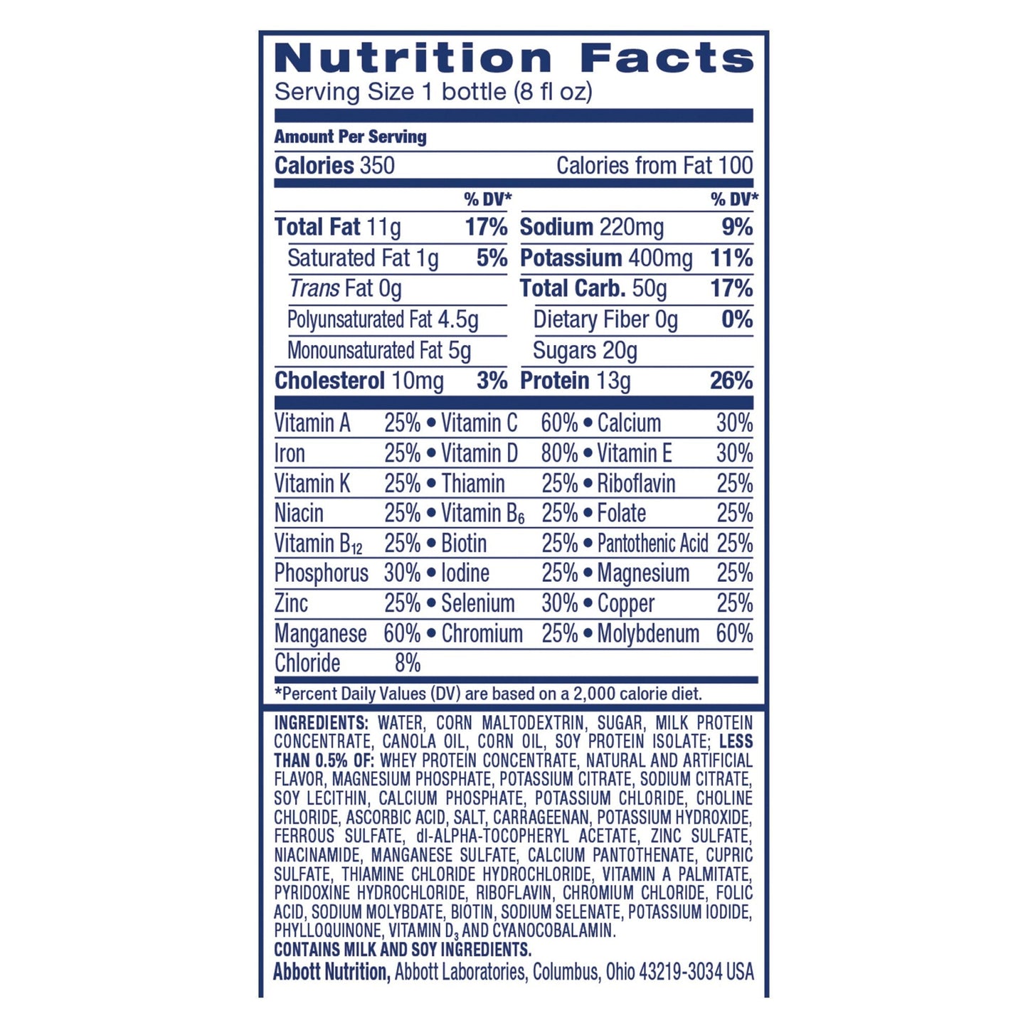 Ensure® Plus Therapeutic Nutrition, Chocolate, 8-ounce bottle 58299