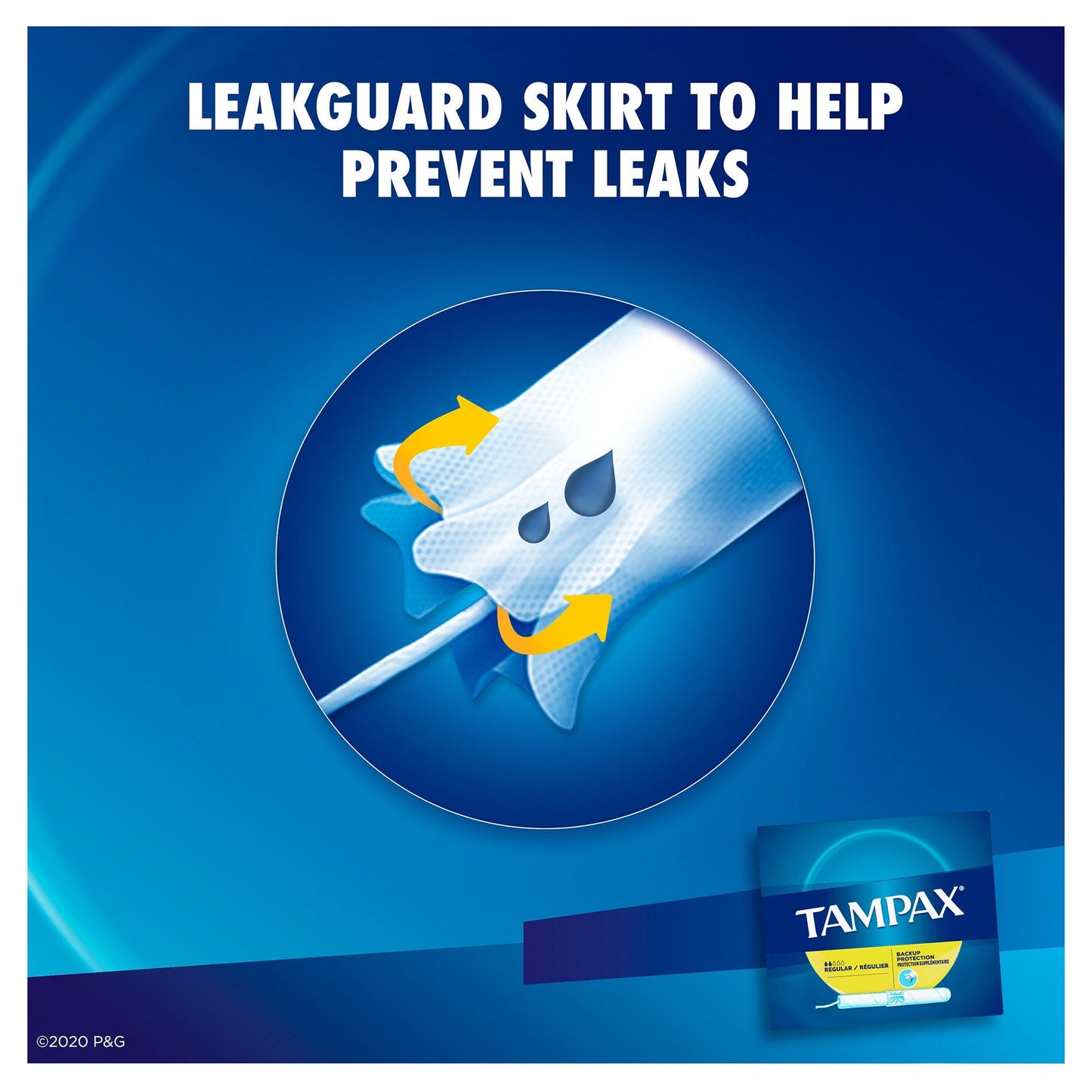 Tampax® Regular Absorbency Tampon, 40 per Box 07301022110