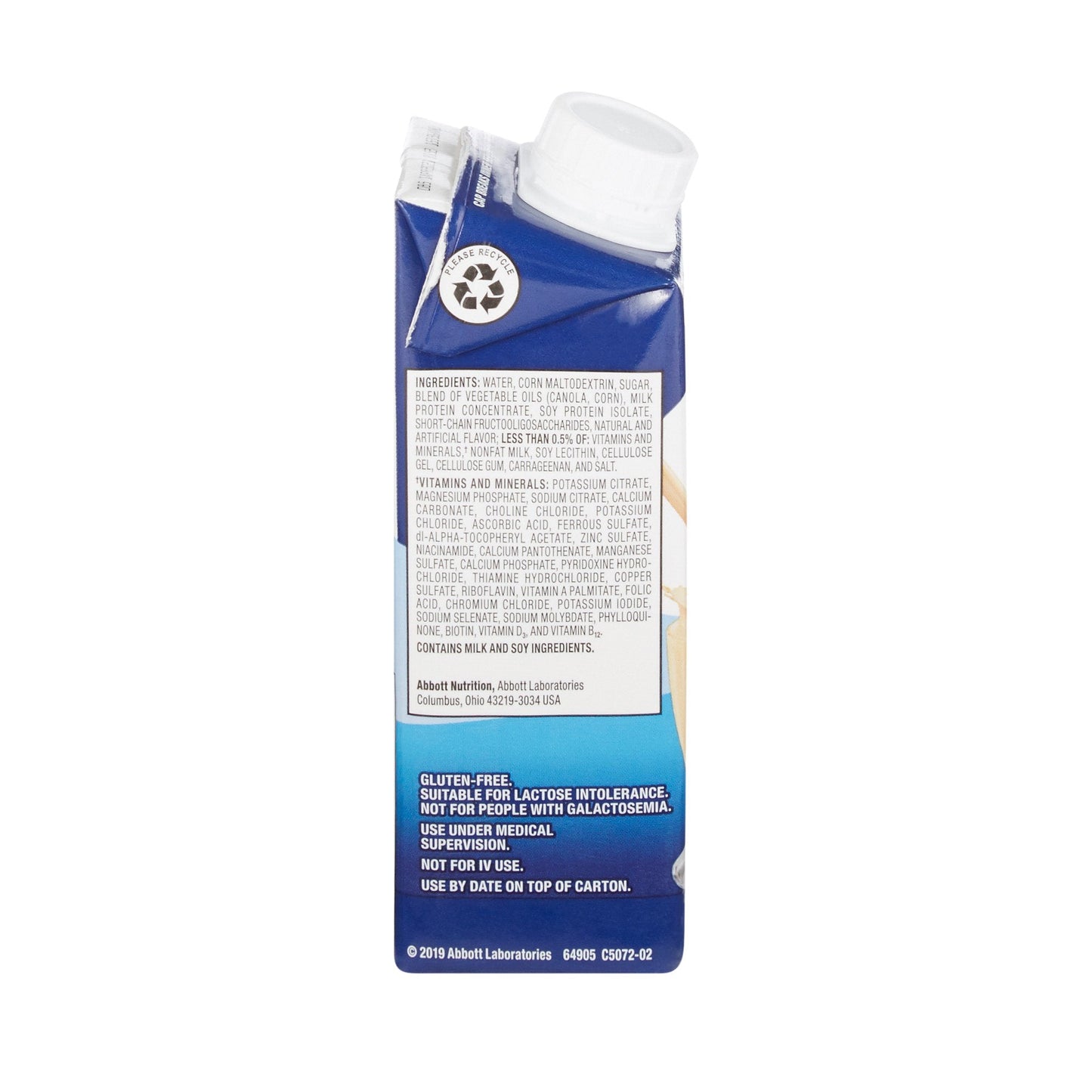 Ensure® Plus Therapeutic Nutrition, Vanilla, 8-ounce carton 64905