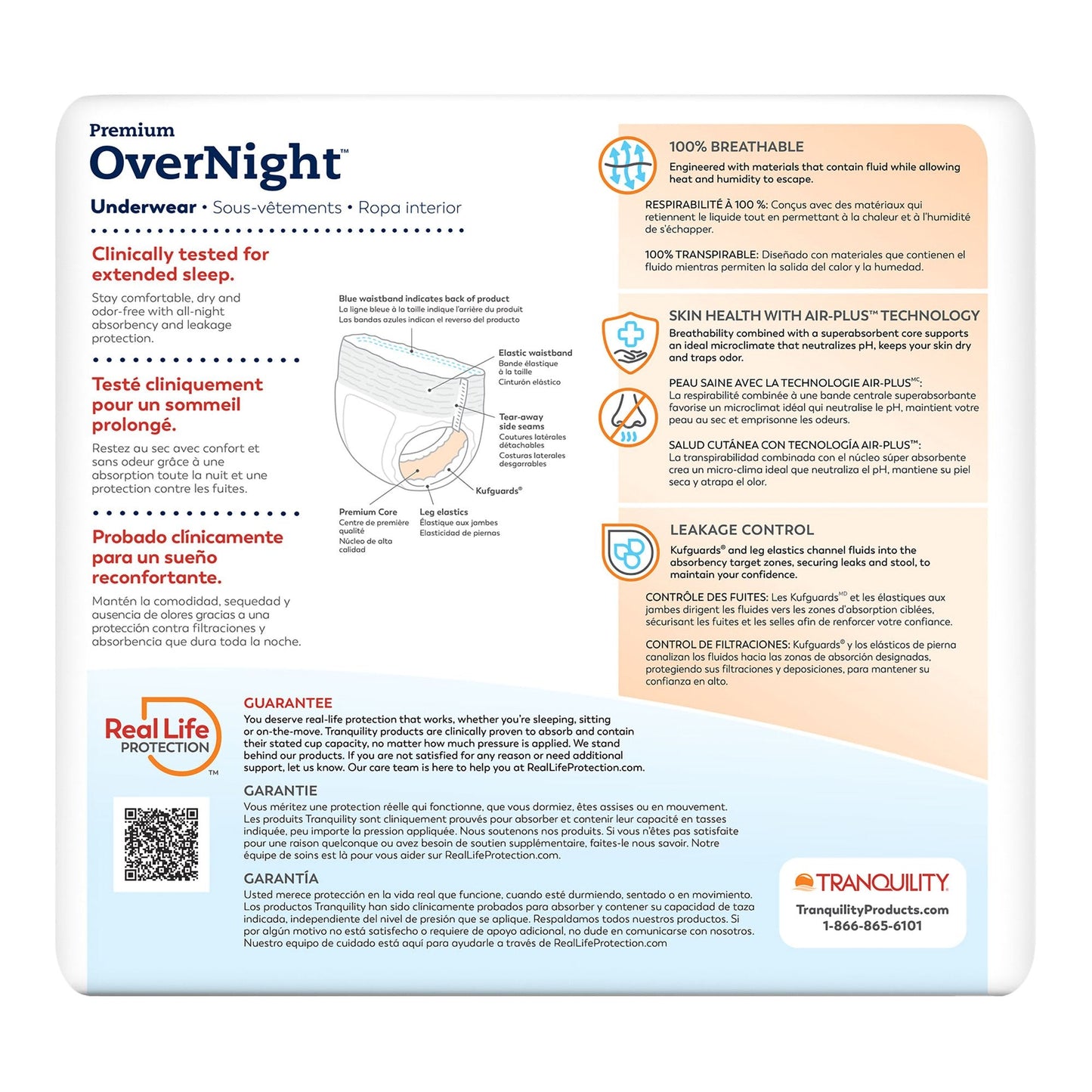 Tranquility Premium OverNight Disposable Absorbent Underwear, 3XL 2119